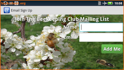 Email Sign Up screenshot