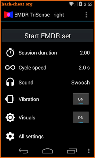 EMDR TriSense™ screenshot