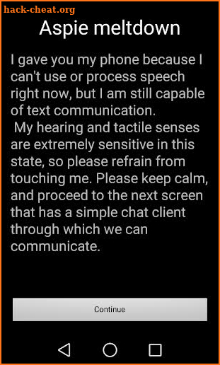 Emergency chat screenshot