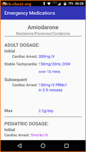 Emergency Medication Reference screenshot