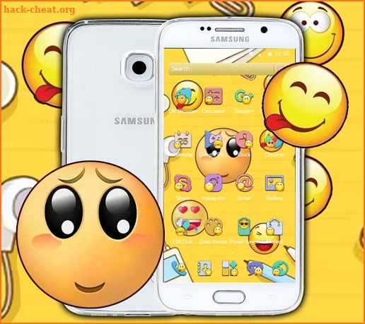 Emoji cute yellow face expression theme screenshot