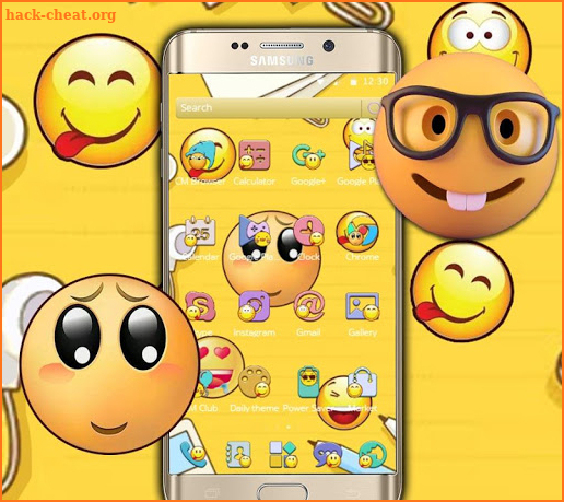 Emoji cute yellow face expression theme screenshot
