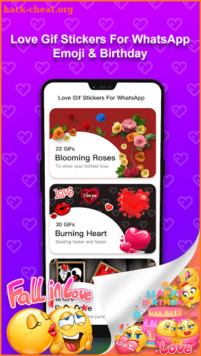 Emoji GIF Love Stickers For WhatsApp - Birthday screenshot