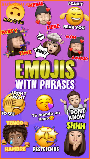 💥 EMOJIS with Funny PHRASES 3D WAstickerApps screenshot