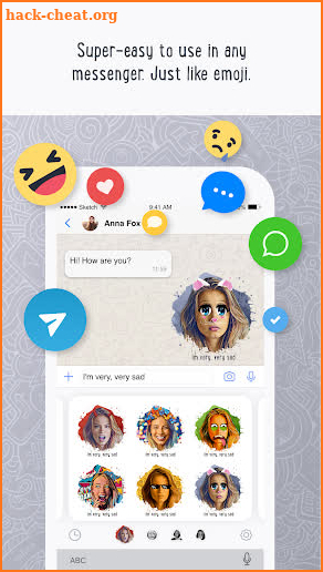 Emolfi Keyboard: selfie stickers for messengers screenshot