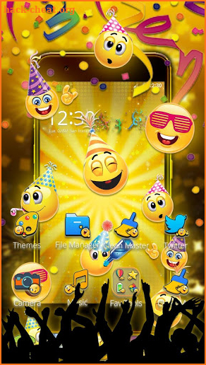 Emoticons New Year 3D Theme screenshot