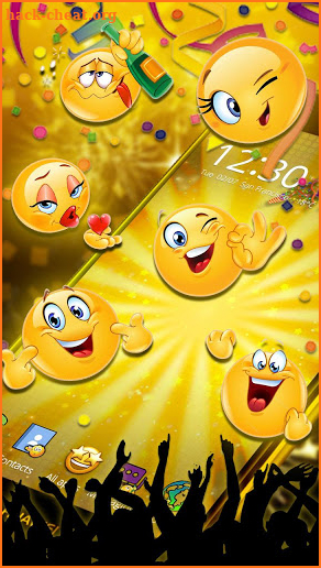 Emoticons New Year 3D Theme screenshot