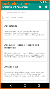 Employment Agreement screenshot