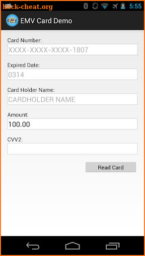 EMV Card Demo screenshot