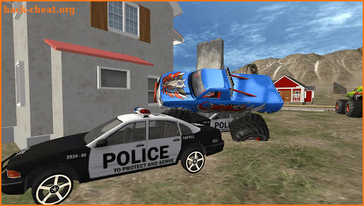 Endless Cop VS Monster Truck Village Simulator screenshot