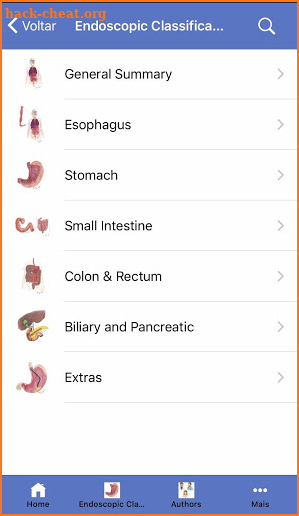 Endoscopic Classifications screenshot
