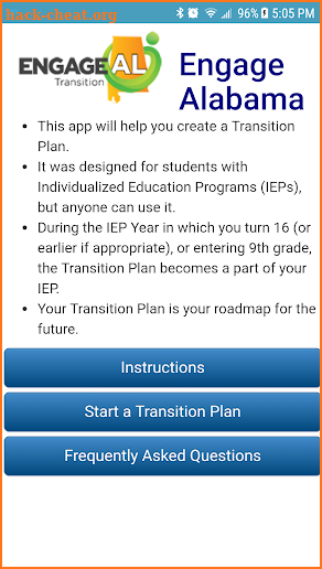 Engage AL Transition Planning screenshot