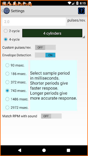 Engine RPM screenshot