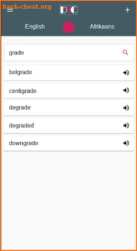 English - Afrikaans Dictionary (Dic1) screenshot
