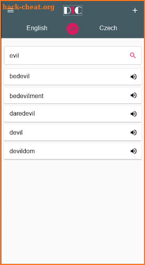 English - Czech Dictionary (Dic1) screenshot