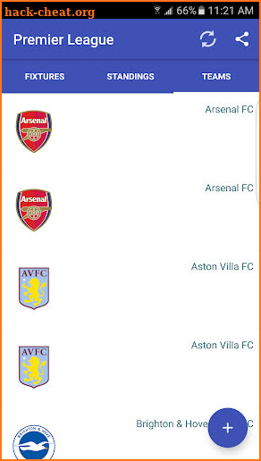 English PL 2020-21 Fixtures screenshot