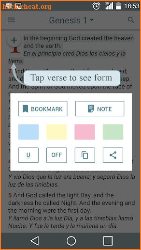English Spanish Bible screenshot