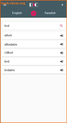 English - Swedish Dictionary (Dic1) screenshot