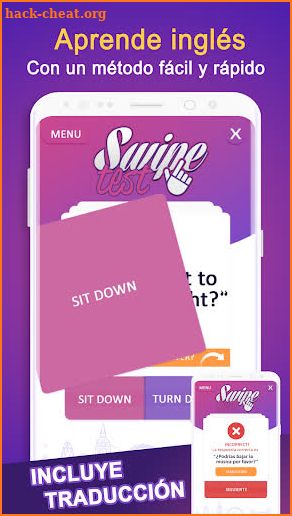 English Swipe Test - Aprende inglés screenshot