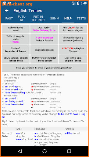 English Tenses screenshot