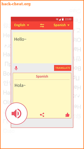 English to Spanish Translation screenshot
