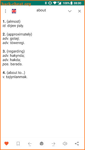 English-turkmen and Turkmen-english dictionary screenshot