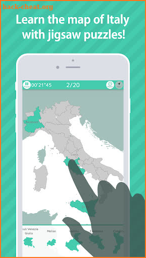 Enjoy Learning Italy Map Puzzle screenshot