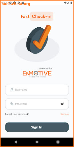 EnMotive Mobile Check-In screenshot