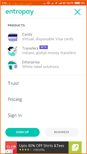 Entropay screenshot