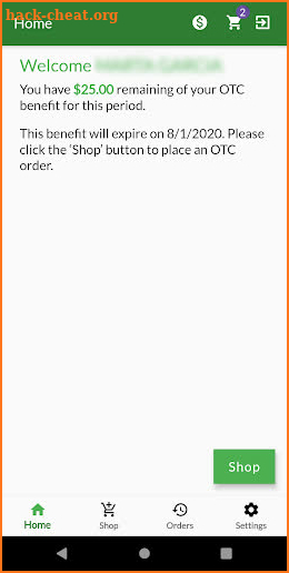 Envolve OTC benefit store screenshot