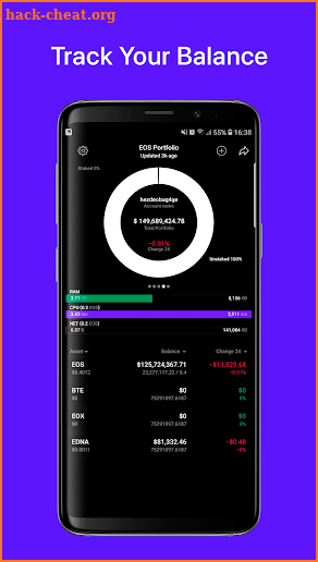 EOS Portfolio - Free Cryptocurrency Tracker screenshot