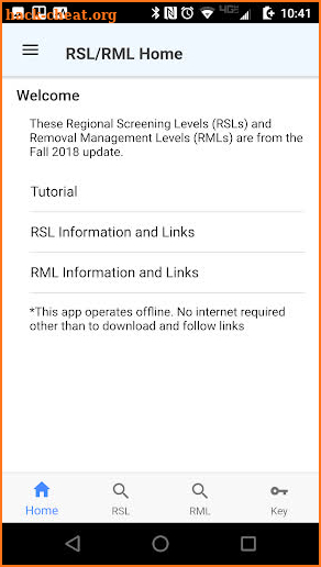 EPA's RSL/RML screenshot