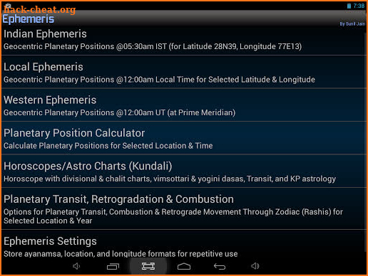 Ephemeris, Astrology Software screenshot