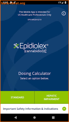 EPIDIOLEX® Dosing Calculator screenshot