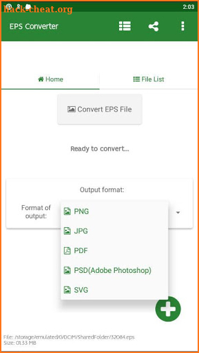 EPS File Converter - Convert eps to png, jpg, pdf screenshot