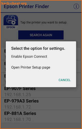 Epson Printer Finder screenshot