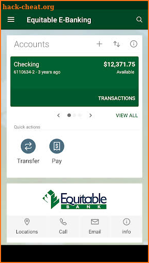 Equitable E-Banking screenshot