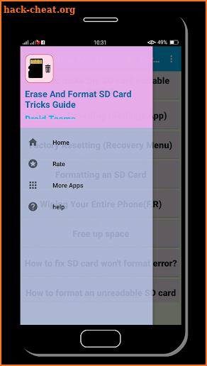 Erase And Format SD Card Tricks Guide screenshot