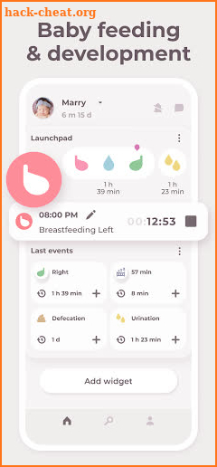 Erby baby tracker for newborns & nursing mom log screenshot