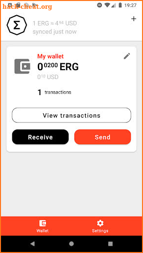Ergo Wallet App screenshot