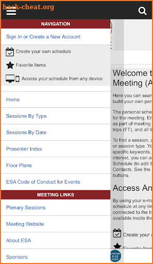 ESA 2019 Annual Meeting screenshot