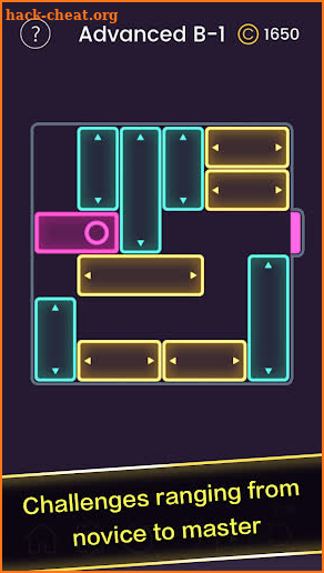 Escape Block-Neon Night Theme's slider puzzle game screenshot