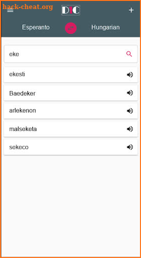 Esperanto - Hungarian Dictionary (Dic1) screenshot
