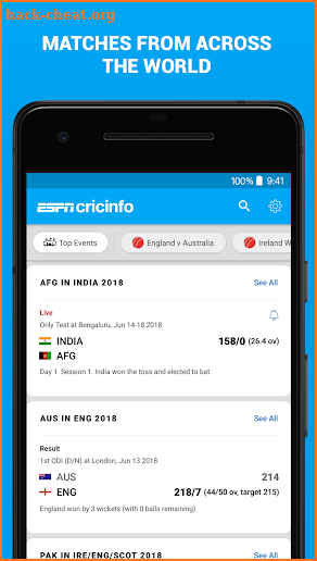 ESPNCricinfo - Live Cricket Scores, News & Videos screenshot