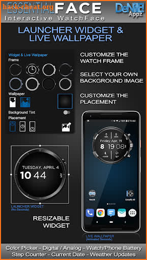 Essential Face HD WatchFace Widget Live Wallpaper screenshot