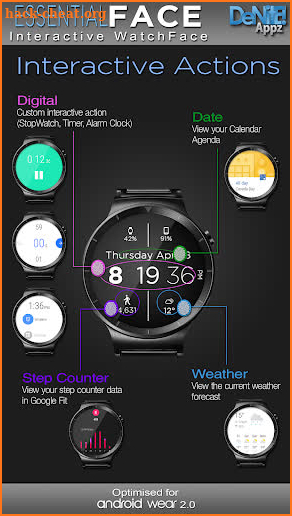 Essential Face HD WatchFace Widget Live Wallpaper screenshot