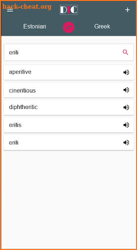 Estonian - Greek Dictionary (Dic1) screenshot
