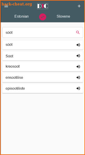 Estonian - Slovene Dictionary (Dic1) screenshot