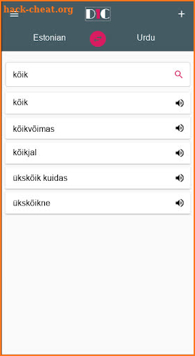 Estonian - Urdu Dictionary (Dic1) screenshot