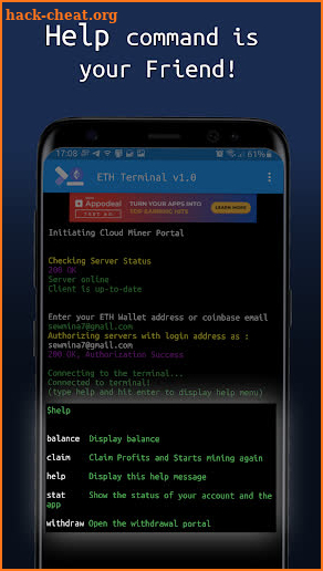 ETH Cloud Portal - Terminal screenshot